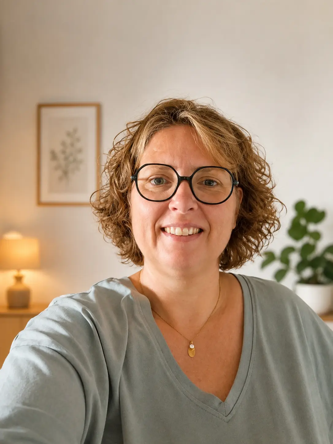 Marie Dussart, réflexologue à Bordeaux-Lac, dans son cabinet